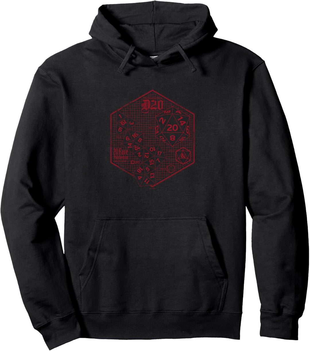 Dungeons &amp; Dragons Icosahedron Schematic Pullover Hoodie