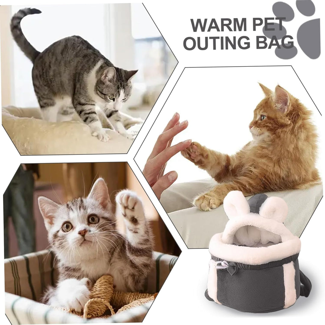 NIDONE Katzentasche, weicher und Warmer Katzen- und Hunde-Frontträger, Doppeltaschen-Rucksack, Winte