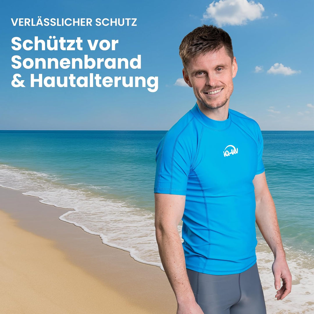 iQ-UV Shirt Herren Slim Fit – UV-Schutz Rashguard für Wassersport – Schwimmshirt für Herren aus recy