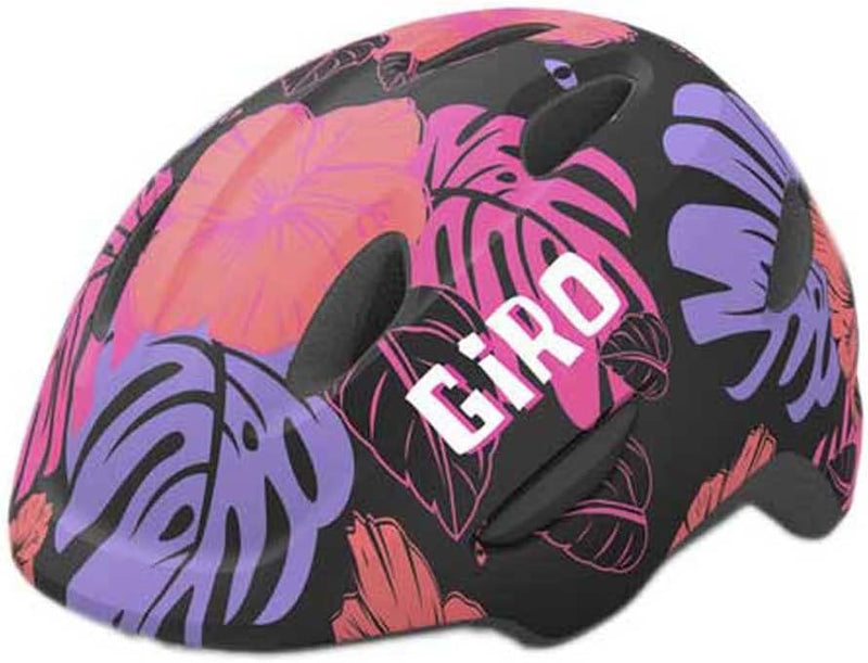 Giro Scamp Kinder Fahrrad Helm matt floral schwarz/lila 2023 XS, XS