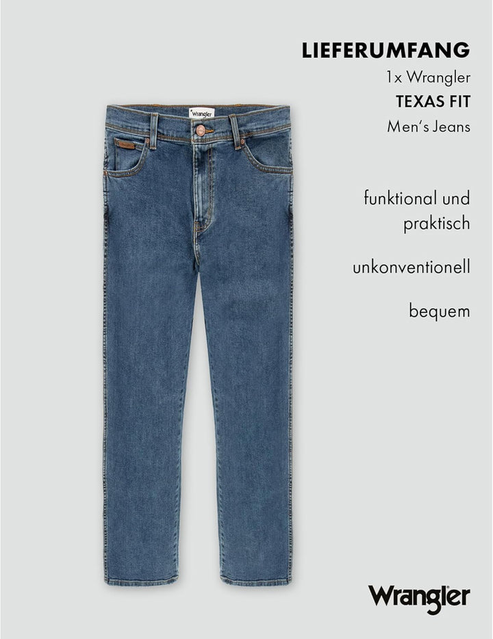 Wrangler Herren Jeans Texas 28W / 32L Stonewash, 28W / 32L Stonewash