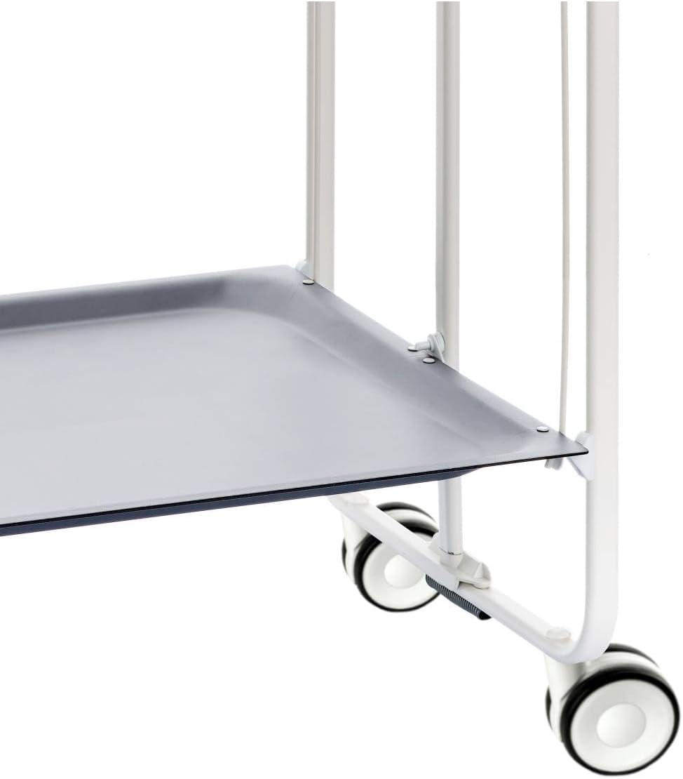DON HIERRO - Servierwagen weiss, klappbar, 2 Böden. Rollwagen Bauhaus-Grau