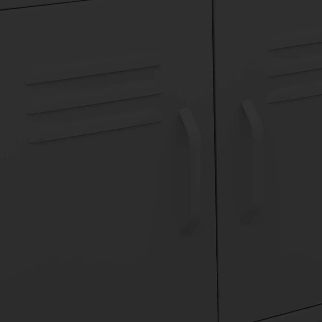 ZQQLVOO Schränke Anrichte Mehrzweckschrank Lagerschrank Schwarz 60x35x56 cm Stahl 60 x 35 x 56 cm (B