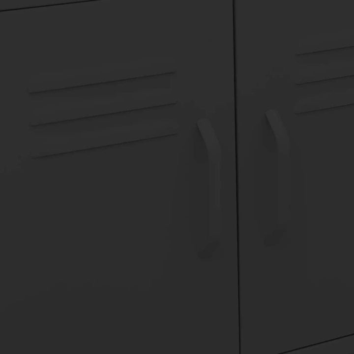 ZQQLVOO Schränke Anrichte Mehrzweckschrank Lagerschrank Schwarz 60x35x56 cm Stahl 60 x 35 x 56 cm (B