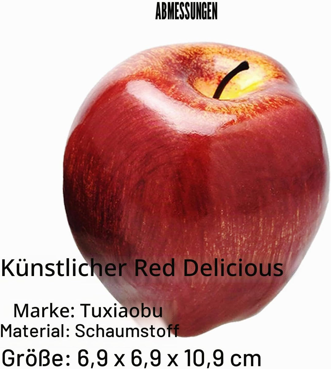 Tuxiaobu Künstliche Früchte Rot Delicious Apfel Deko Obst, Kunst Faux Äpfel Zuhause Küche Dekor Tisc