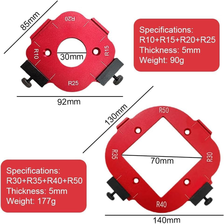 Eckenradius Frässchablone R10-R50, Frässchablone Hobel multifunktional, Hobel Frässchablone, Kleider