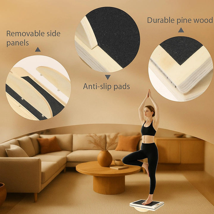 Wadendehner,2-in-1 Holz Balance Board,Tragbares Schrägbrett,Verstellbaren Winkeln,für Wadendehnung K