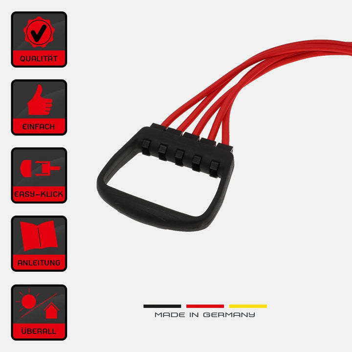 Expander Elastikon Fitness Training Sport Zugfeder Widerstand 15-75 kg, rot