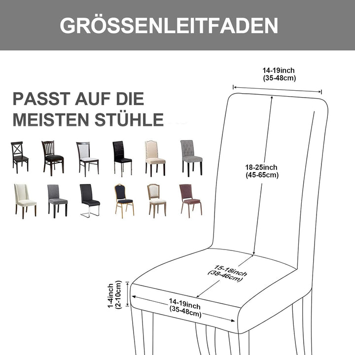 Yugarlibi Stuhlhussen 6er Set Stretch Stuhlhussen Schwingstuhl Elastische Hussen Stuhlbezug Abnehmba