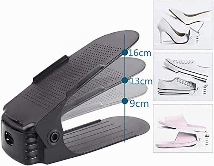 30 Stück Verstellbarer Schuhregal Schuhhalter Schuhstapler rutschfest 3 Höhenverstellbar Schuhorgani