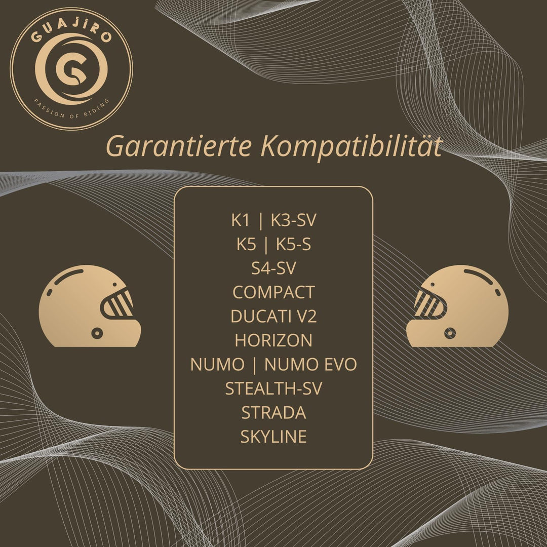 Guajiro | Visier Kompatibel mit AGV GT2 | K1 | K5 | K5S | K3SV | S4SV | KOMPAKT | DUCATIV2 | HORIZON
