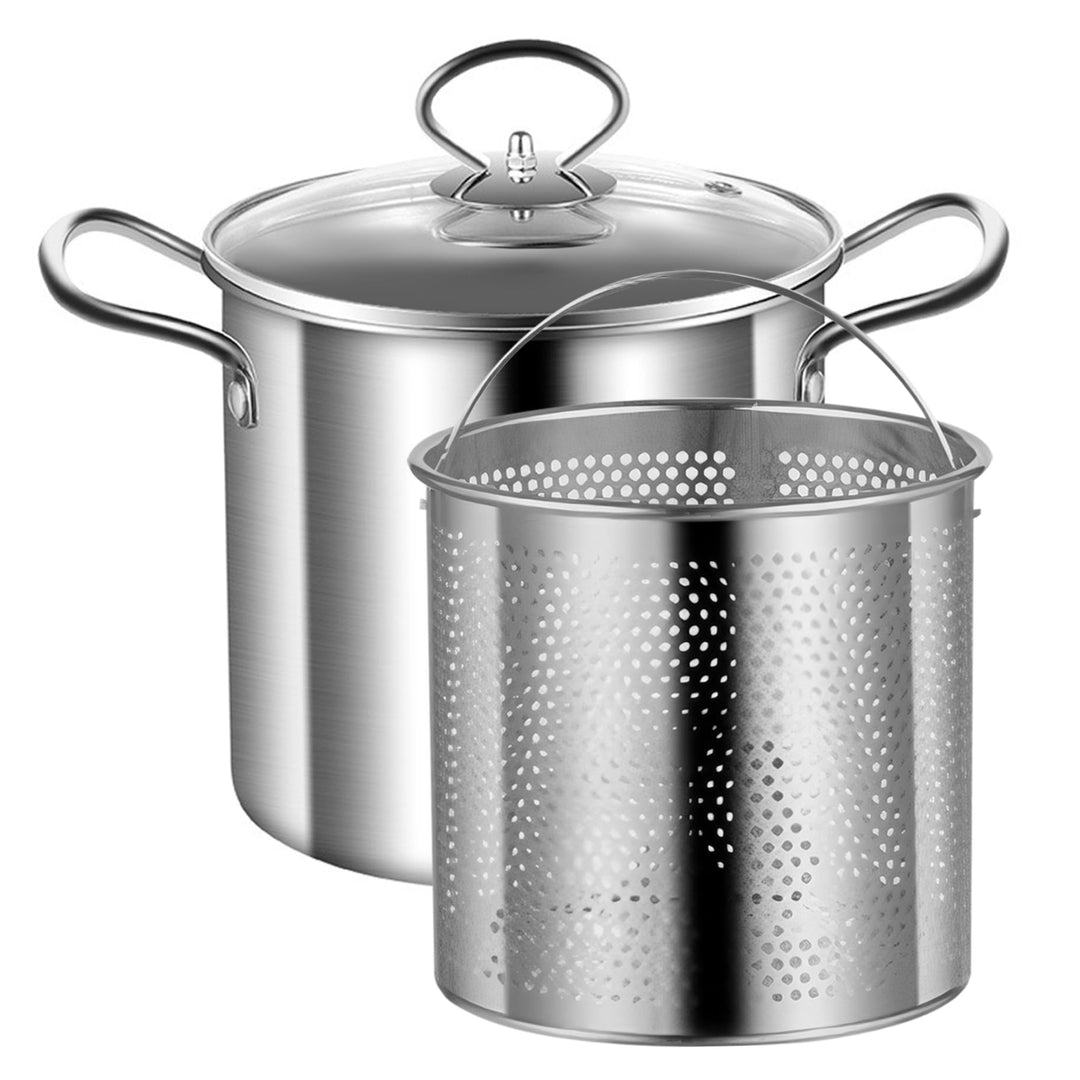Frittierbraten mit Korb, Fritteuchsen-Topf mit Korb, 3,5-l-Frittiertopf Edelstahl kleine Fritteuchse