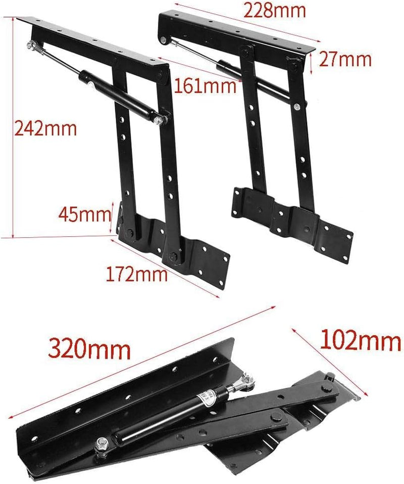 Samfox Hydraulisches Scharnier – 1 Paar praktische Aufstehhilfe für Couchtisch, Tisch, Mechanismus,