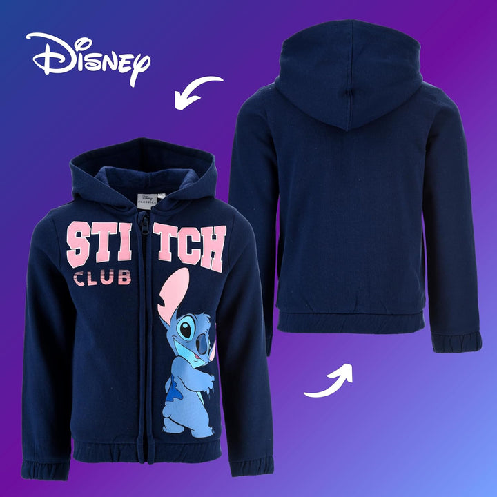 Disney Stitch Mädchen Kapuzenpullover, Pullover mit Reissverschluss, Geschenk für Mädchen, Grössen 3