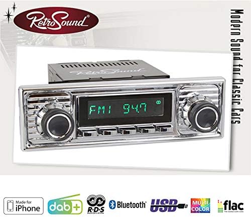 RETROSOUND Motor-6" DAB+ Komplett-Set Chrome RSD-Chrome-6 mit Zubehör Autoradio für Oldtimer und US-