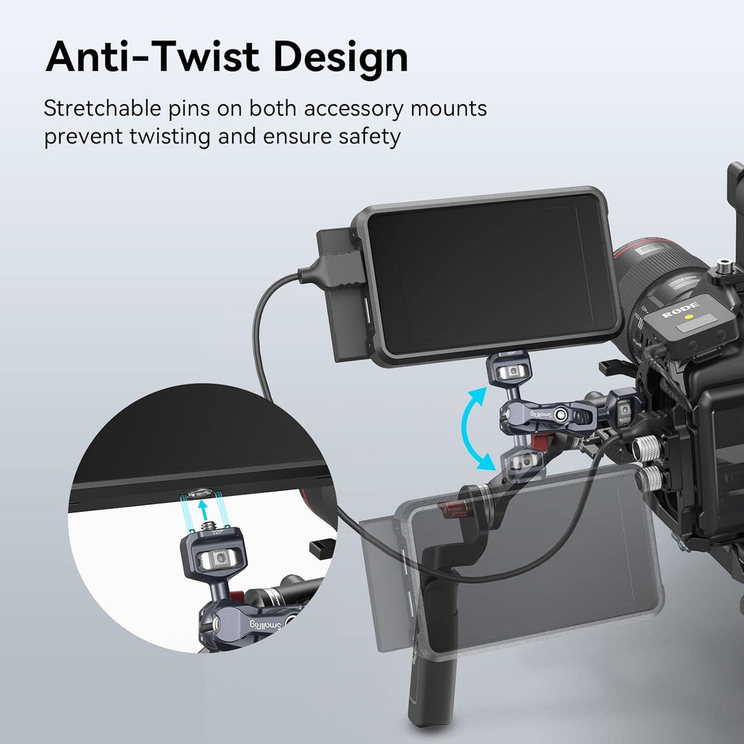 SMALLRIG Dual Ball Heads Magic Arm mit 1/4"-20 Schrauben, max. Belastung 6 kg, nur 88 g, aus Alumini