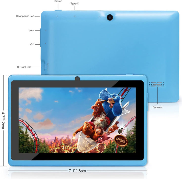 Haehne 7 Zoll Tablet PC, Android 5.0, A33 Quad Core, 1GB RAM 8GB ROM, Dual Kameras, WiFi, Bluetooth,