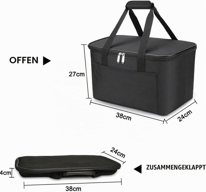 25L Kühltasche Einkaufskorb Faltbar Picknicktasche Gross Isoliert Lunchtasche Thermotasche Wasserdic