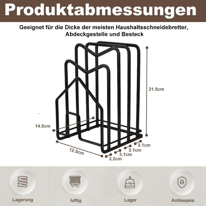 LIMITADA Schneidebrett Rack Schneidebrettständer Schwarz Schneidebrett Halter Ständer Schneidebrett