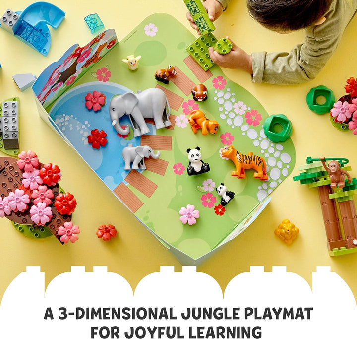 LEGO 10974 DUPLO Wilde Tiere Asiens, Spielzeug-Set aus Bausteinen mit Sound und Tierfiguren, mitunte