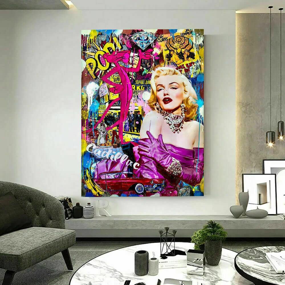 Magic Canvas Art Pop Art Marilyn MonroeLeinwandbild 1- teilig Hochwertiger Kunstdruck Wandbilder – B