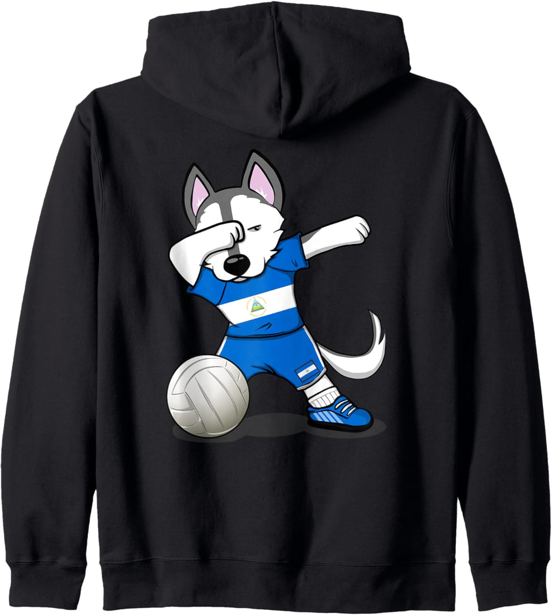 Dabbing Husky Hund Nicaragua Volleyball - Nicaragua Flagge Kapuzenjacke