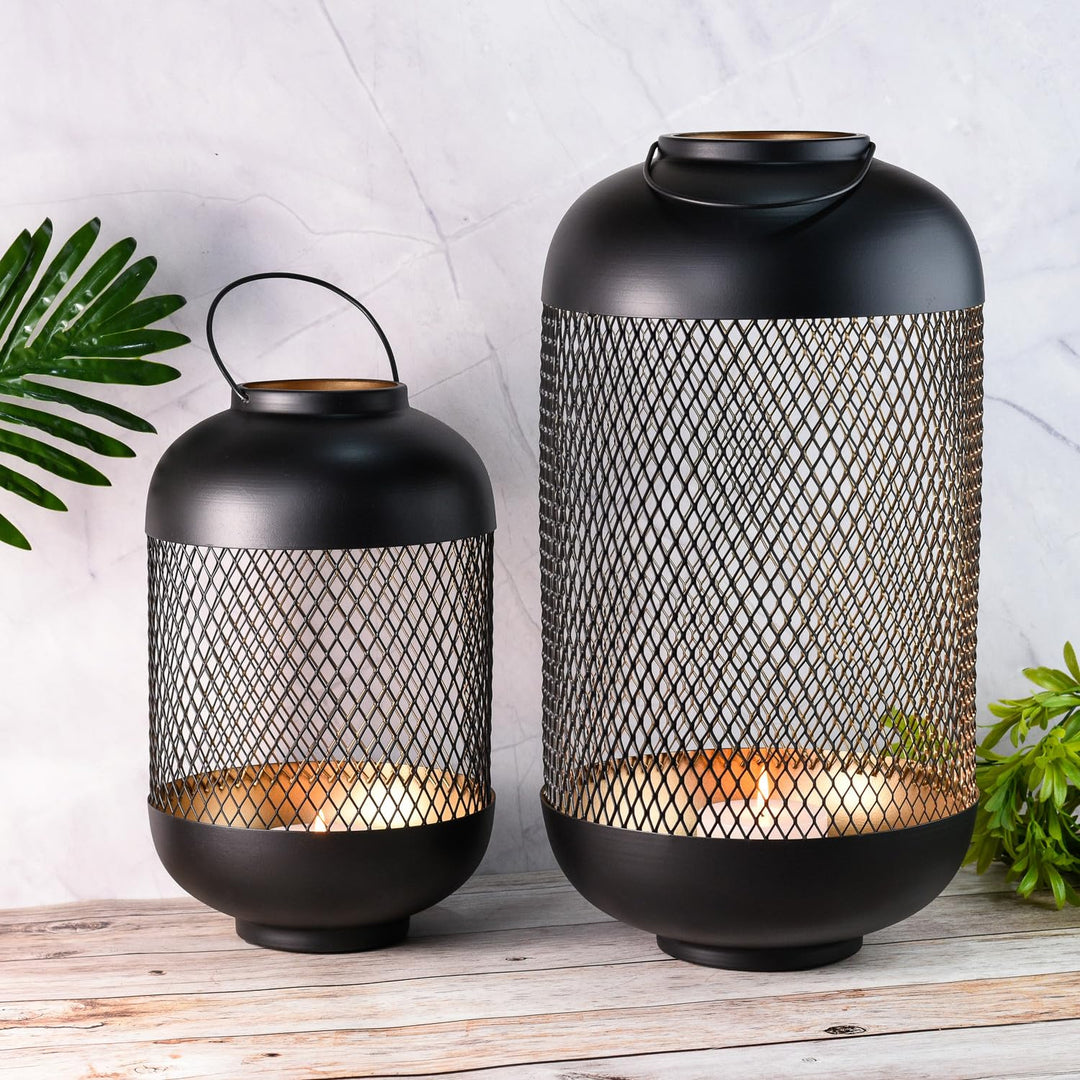 Marrakesch 2er Set Gartenwindlicht Windlicht Asbirg 47cm und 32 cm | Windlichter für Draussen Asbirg