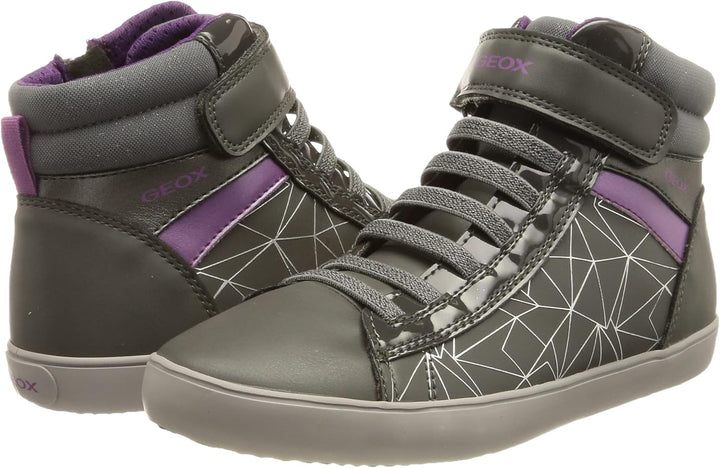 Geox Mädchen J Gisli Girl A Sneakers 26 EU Dk Grey Cyclamen, 26 EU Dk Grey Cyclamen
