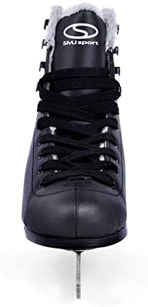 SMJ Calgary Herren Schlittschuhe Eiskunstlauf Eislaufschuhe Klassische Eislauf Schwarz | Grössen: 42