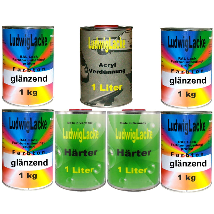 Ludwiglacke 7 kg Set Autolack mit Härter RAL 9010 Reinweiss