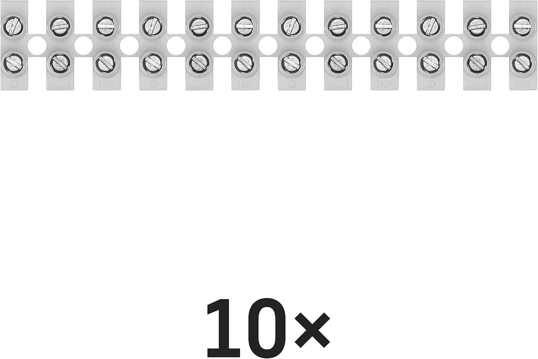 EMOS 10er Pack Anschlussklemme für 1,5 mm² - 6 mm² Draht, 10x Riegel mit 12 Stück, 450 V~/41 A, weis