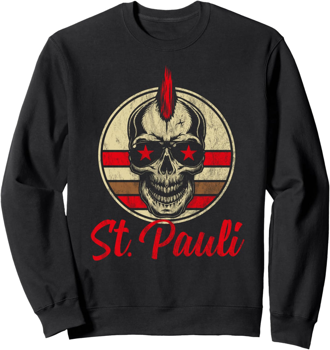 St.Pauli Retro Vintage Totenkopf Paulianer Distressed Outfit Sweatshirt