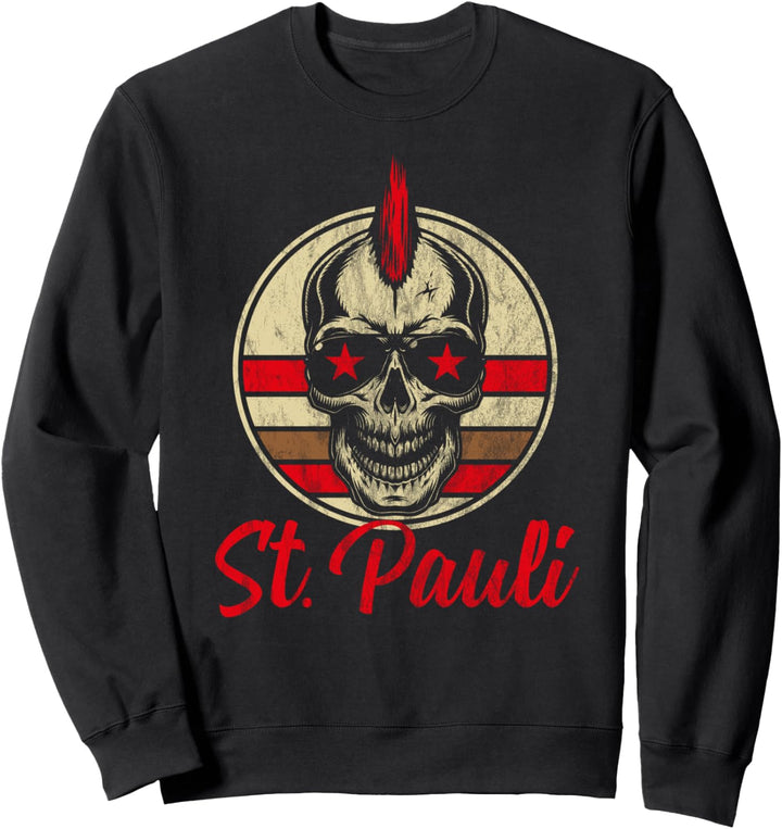 St.Pauli Retro Vintage Totenkopf Paulianer Distressed Outfit Sweatshirt