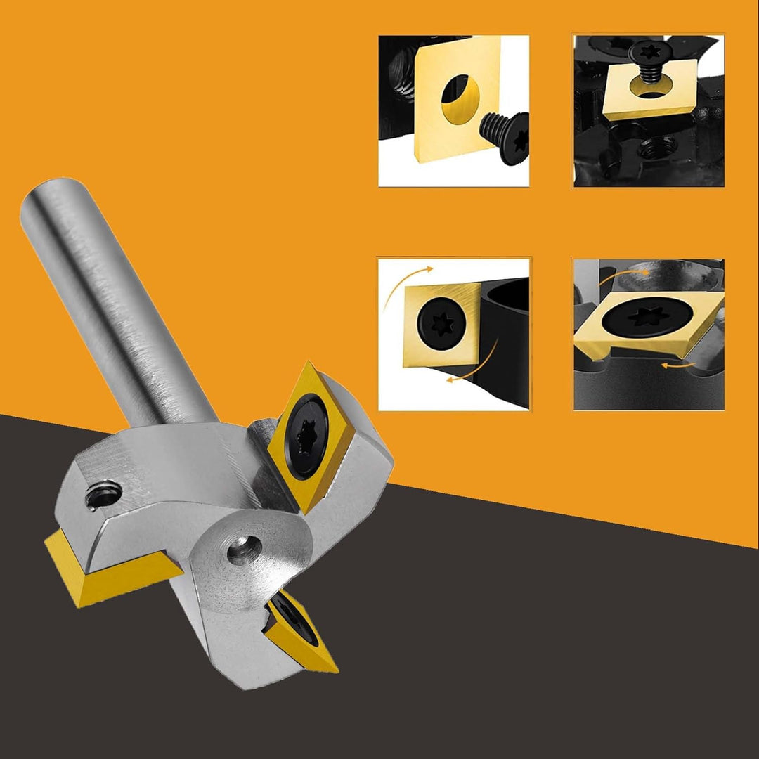 SpeTool Vernickelt Planfräser 8mm Schaft 35mm Durchmesser Wendeplatten 3 Flöten CNC Planfräser für O