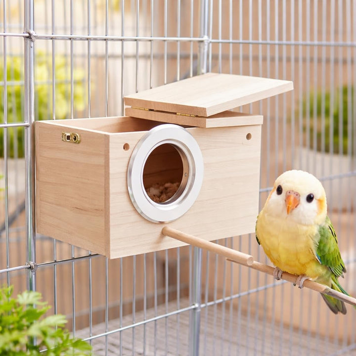 2er-Pack Wellensittich-Nistkasten, Wellensittich-Nisthaus aus Holz, Papageien-Brutkästen, für Unzert