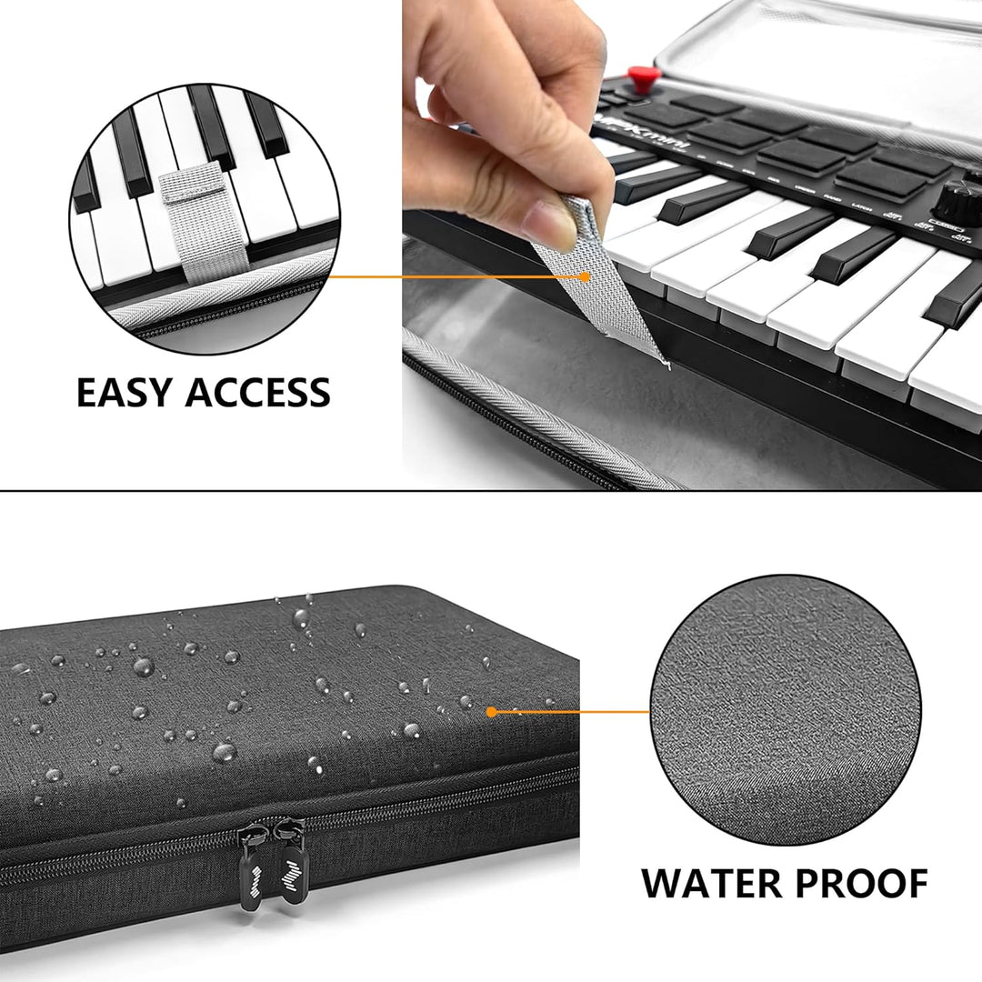 Musiin HardShell Keyboard Case for AKAI Professional MPK Mini MK3 MIDI Controller Cover (Grey), Grey