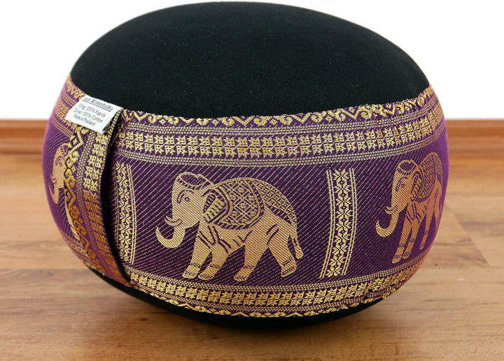 livasia Meditationskissen Thaiseide, Yogakissen klein mit Kapok, Pouf, Bodenkissen Yoga Zen Meditati