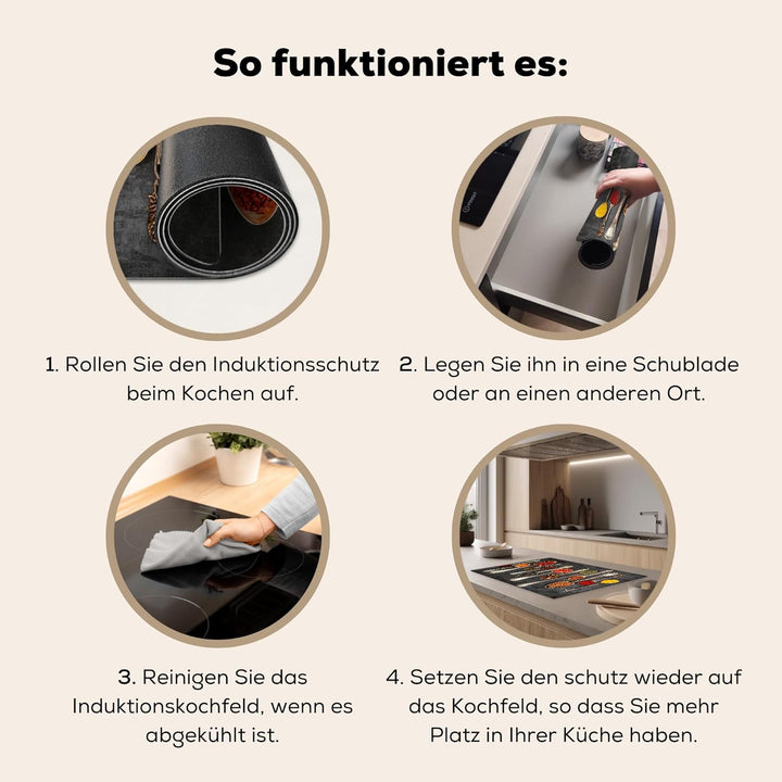 KitchenYeah© Herdabdeckplatte 75x52 cm Einteilig Ceranfeld Abdeckplatte Küche Deko Ceranfeldabdeckun