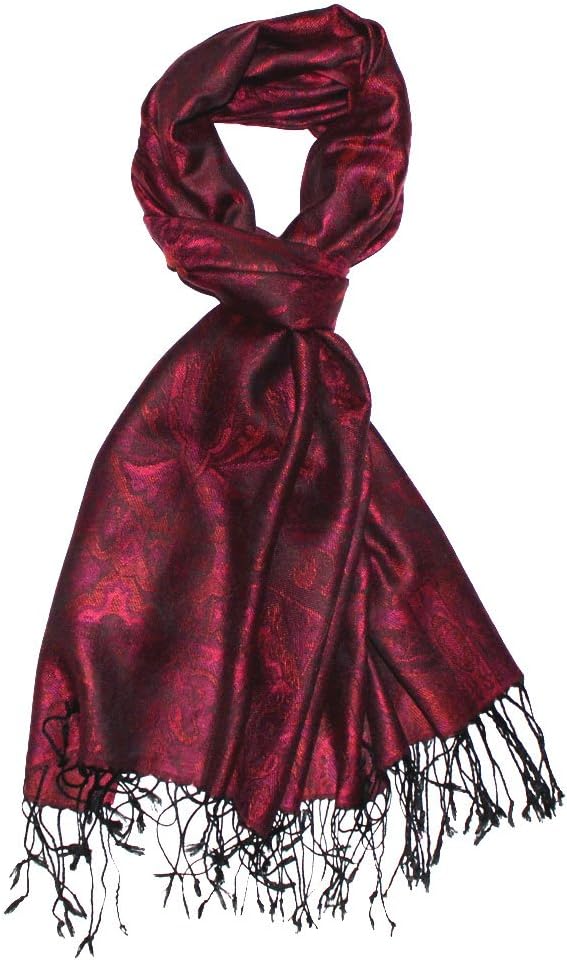 Lorenzo Cana Damen Pashmina Schal Schaltuch Stola Umschlagtuch opulentes Muster in harmonischen Rot