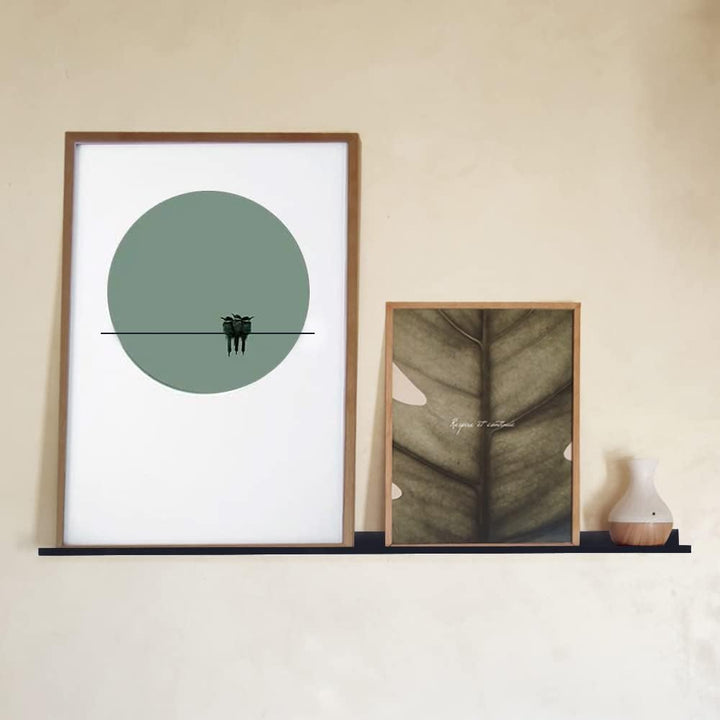 MILUKA Wandregal Schwarz Metall | 2er Set Regal Wand 70 cm Long | Wandboards, Für Dekos, Bilderrahme