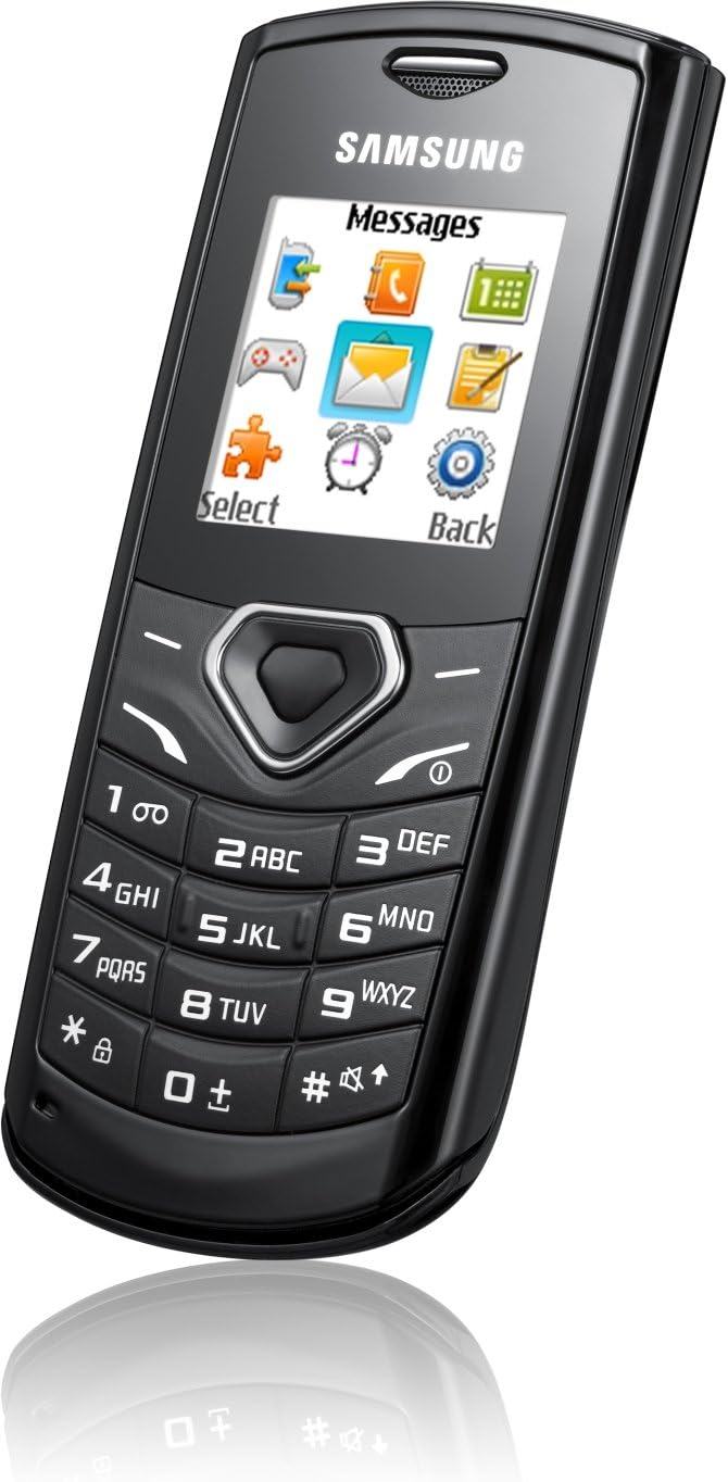 Samsung E1170 Handy (3,9 cm (1,52 Zoll) Display, 65.536 Farben, uTrack) deep-black deep black, deep