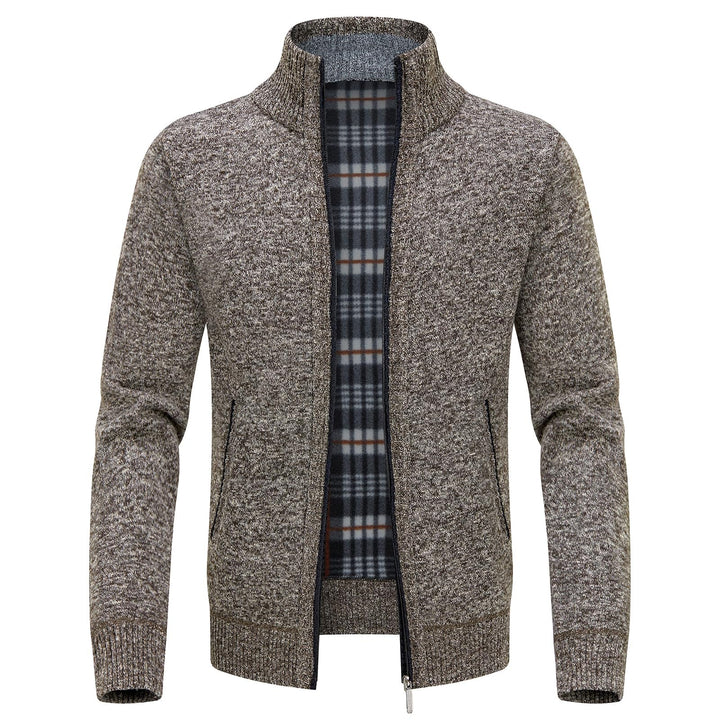 KUDORO Strickjacke Herren Cardigan Trachtenjacke mit Reissverschluss Gestrickt Wintermantel Strickja