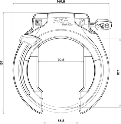 AXA Block XXL Retractable - Fahrradschloss - Rahmenschloss - Sicherheitsstufe 12 - Kombinierbar mit