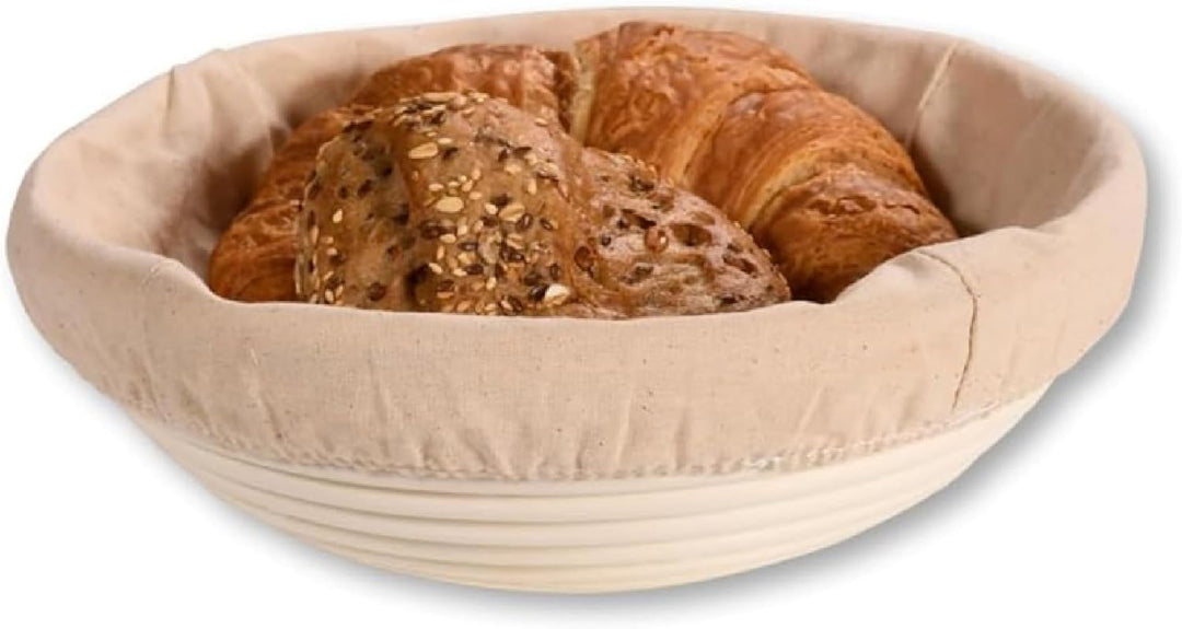 KESPER | Gärkörbchen Set Rund mit Teigschaber, Material: Rattan, Textilfutter (abnehmbar), Masse: 22