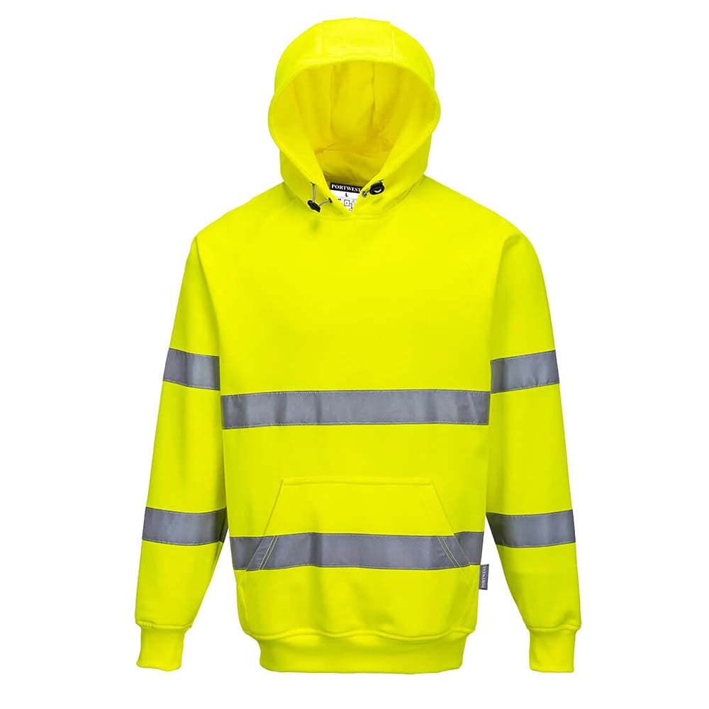 Portwest Warnschutz-Kapuzen-Sweat-Shirt, Grösse: XXL, Farbe: Gelb, B304YERXXL XXL Gelb, XXL Gelb