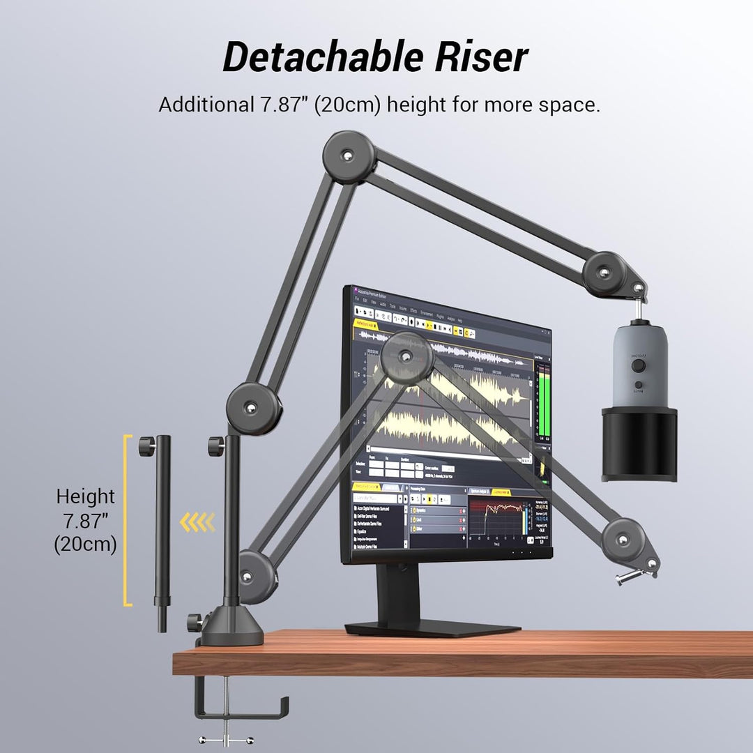 TONOR Mikrofonarm hoher Kompatibilität, Boom Arm, Mikrofon Ständer, einstellbarer Microphone Stand m