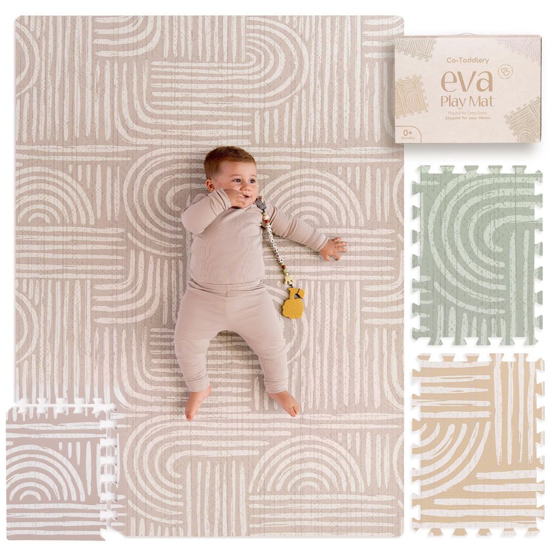 Puzzlematte Baby – Premium Krabbelmatte Baby aus EVA Schaum, Kinderteppich im zeitlosen Design, ruts