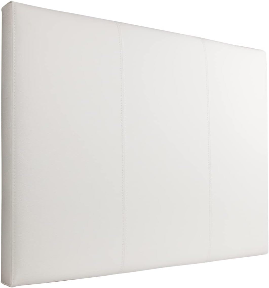P17 | Kopfteil aus Kunstleder | 80 x 60 | gestreift | Einzelbett | (Weiss) 80 x 60 cm Eco Leather -