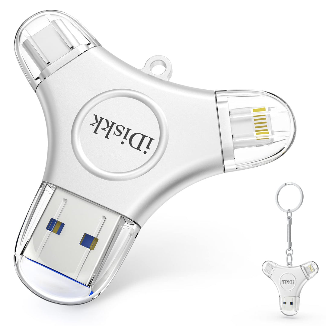 iDiskk Fotostick für iPhone/iPad, 3-in-1 USB-C 128 GB iPhone-Speicherstick mit MFi-Zertifizierung, i