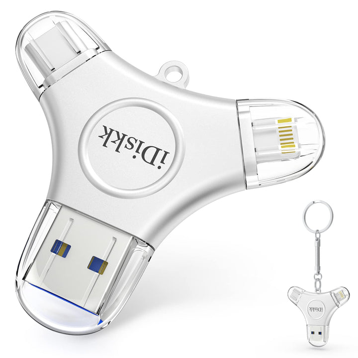 iDiskk Fotostick für iPhone/iPad, 3-in-1 USB-C 128 GB iPhone-Speicherstick mit MFi-Zertifizierung, i